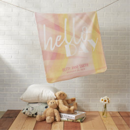 Happy Day Watercolor Sun Ray Baby Blanket