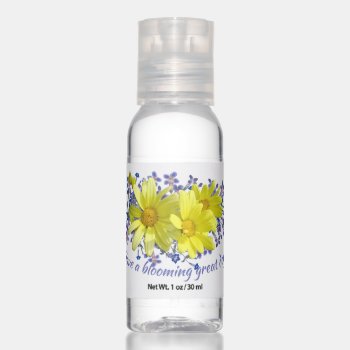 Happy Day Yellow Daisies And Violets Hand Sanitizer by anuradesignstudio at Zazzle