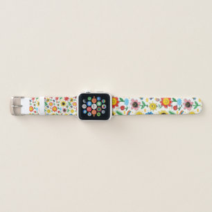 Happy Days - Cheerful Flower and Friends Pattern Apple Watch Band