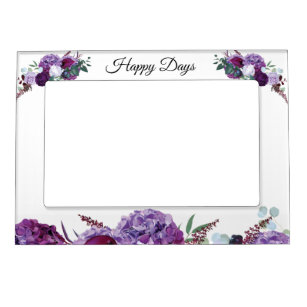 Happy Days Customizable Purple Floral Magnetic Frame