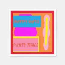 Happy days party time mixed colors logo