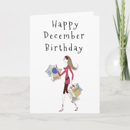 HAPPY DECEMBER BIRTHDAY FOR HER CARD