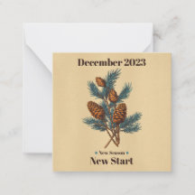 Happy December greeting card with fir branches and