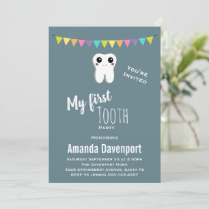 Happy Dental Tooth My First Tooth Invitation