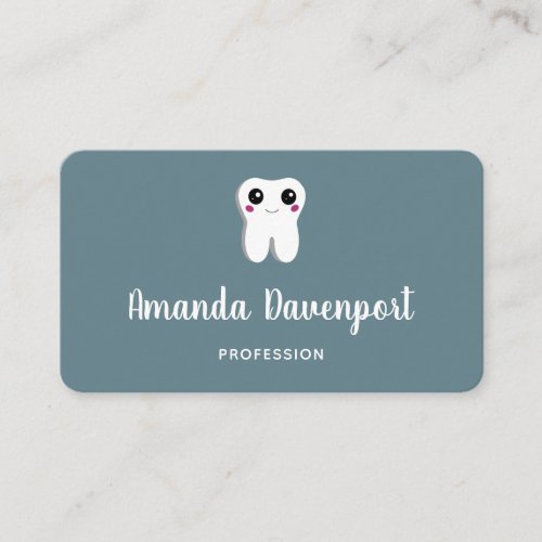 Happy Dental Tooth Smiling Cute Business Card