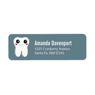 Happy Dental Tooth Smiling Cute Drawing Address Label