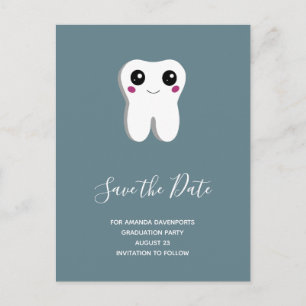 Happy Dental Tooth Smiling Cute Save the Date Invitation Postcard