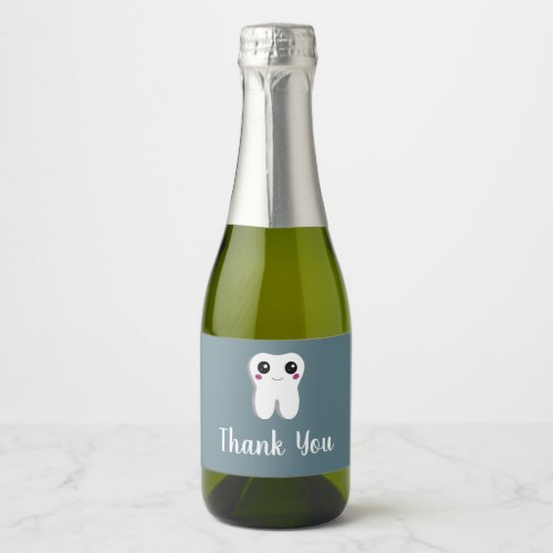 Happy Dental Tooth Smiling Thank You Sparkling Wine Label