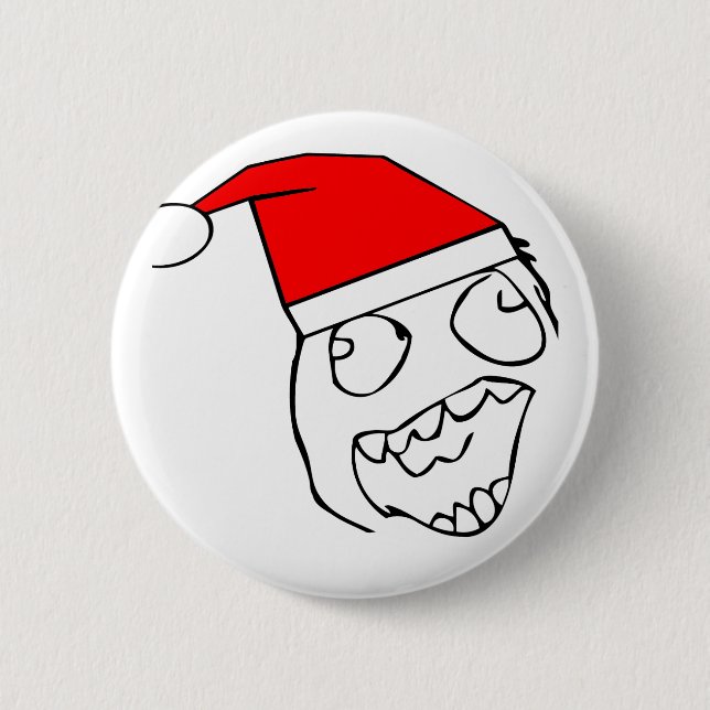 Happy derp santa - meme button (Front)
