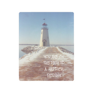 Happy Destiny Inpirational Lighthouse Photography Metal Print