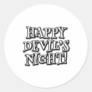 Happy Devil's Night Classic Round Sticker