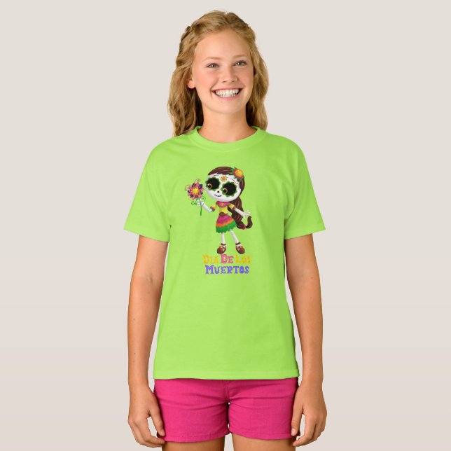 Happy Dia De Los Muertos Kids T-Shirt (Front Full)