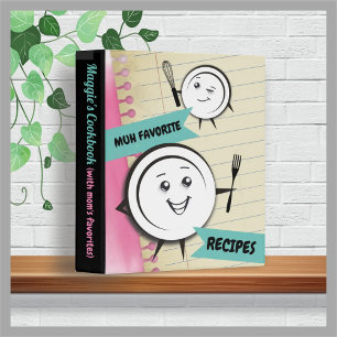 Happy dinner plates cooking baking recipe cookbook mini binder