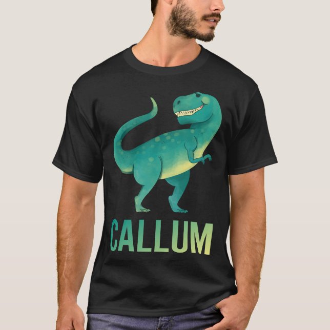 Happy Dinosaur - Callum Name T-Shirt (Front)