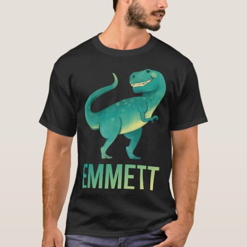 Happy Dinosaur _ Emmett Name T_Shirt