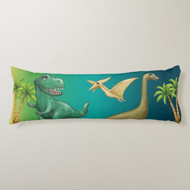 Happy Dinosaur friends Body Pillow (Front)