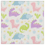 Happy Dinosaur print fabric