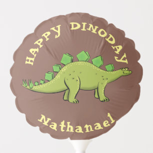 Happy dinosaur stegosaurus cartoon balloon