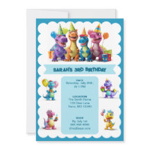 Happy Dinosaurs Birthday Invitation
