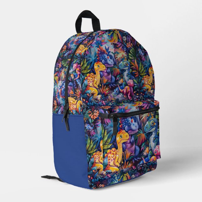 Happy Dinosaurs  Printed Backpack (Back Corner Left)