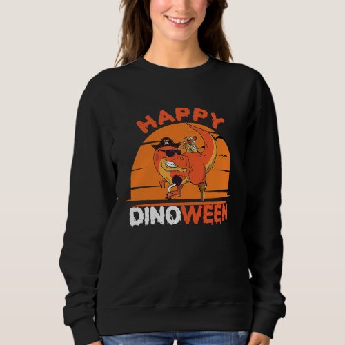 Happy Dinoween dinosaur dog for a Dinosaur Pirate Sweatshirt