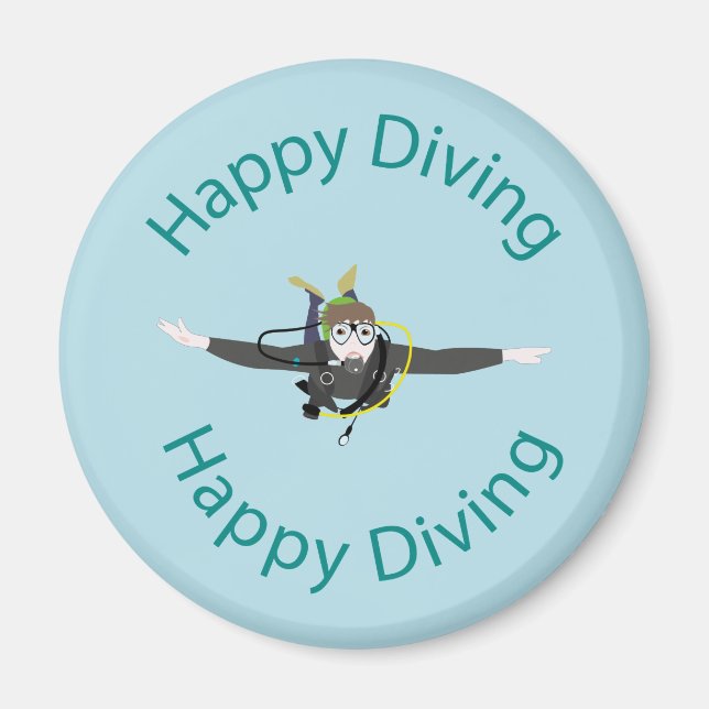 Happy diving magnet (Front)