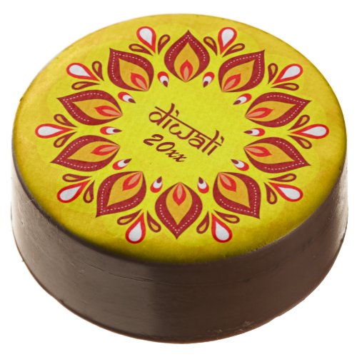 Happy Diwali Add Year Yellow Red   Chocolate Covered Oreo