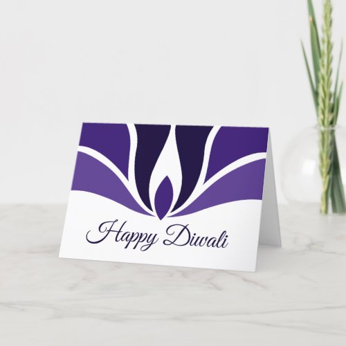 Happy Diwali Beautiful Purple Custom Holiday Card