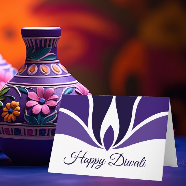 Happy Diwali Beautiful Purple Custom Holiday Card (Creator Uploaded)