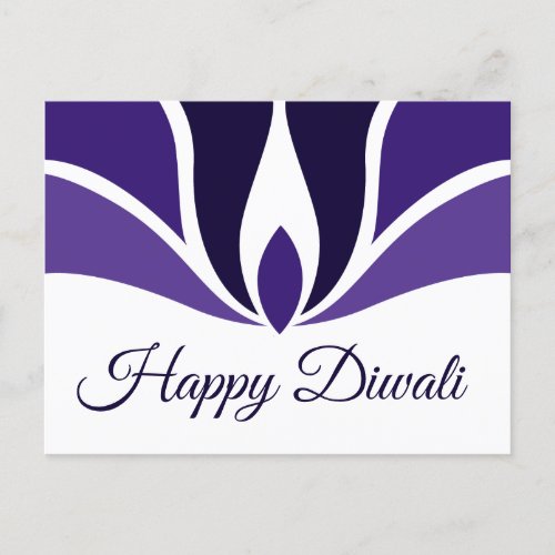 Happy Diwali Beautiful Purple  Postcard