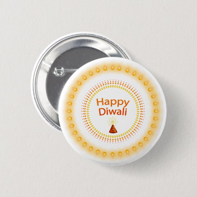 Happy Diwali button (Front & Back)