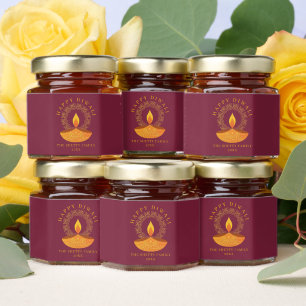 Happy Diwali Celebration Personalized Gift Honey Jar Favors