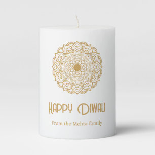 Happy Diwali celebration Pillar Candle