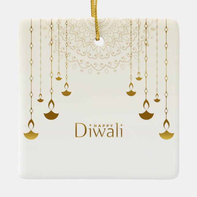 Happy Diwali Ceramic Ornament (Front)
