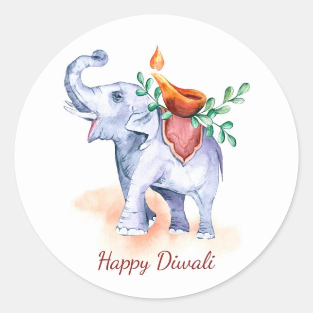 Happy Diwali  Classic Round Sticker (Front)