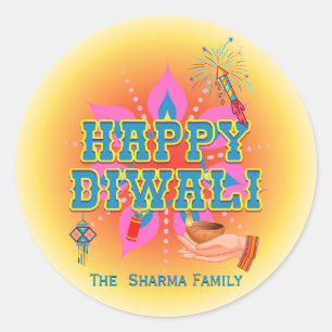 Happy Diwali Classic Round Sticker