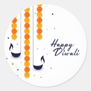 Happy Diwali Classic Round Sticker