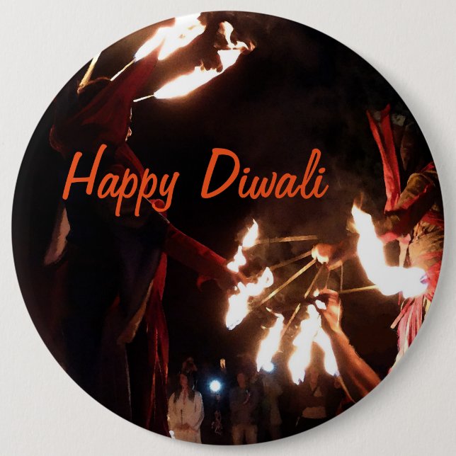 Happy Diwali Colossal Round Badge Pinback Button (Front)