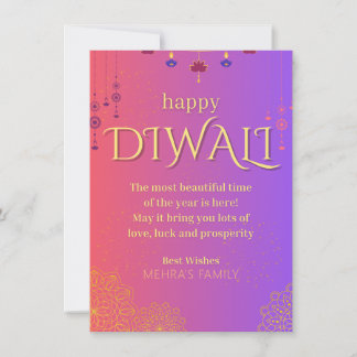 Happy Diwali customisable  Holiday Card