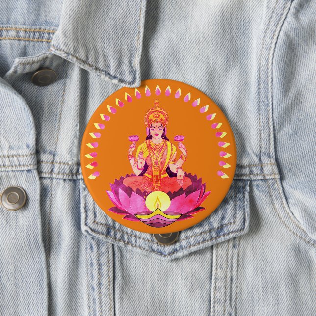 Happy Diwali - Deepalavi Lakshmi Goddess 1 Button (In Situ)