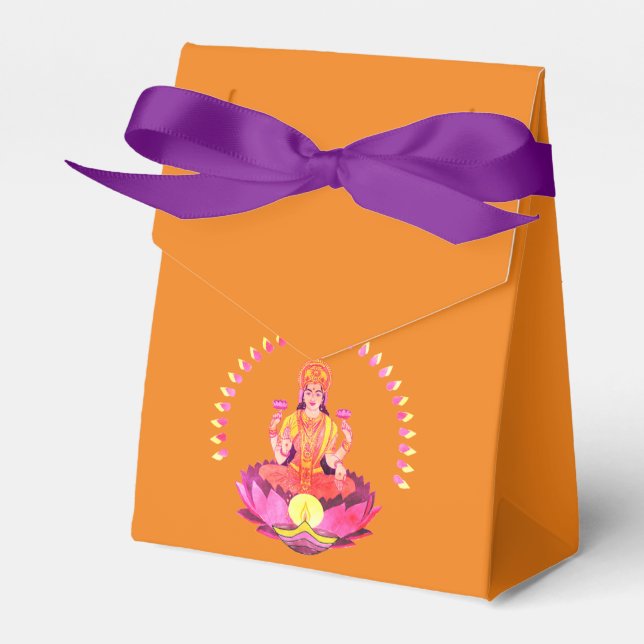 Happy Diwali - Deepalavi Lakshmi Goddess 1 Favor Boxes (Front Side)