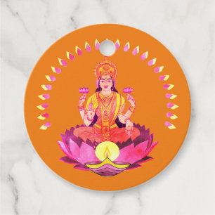 Happy Diwali - Deepalavi Lakshmi Goddess 1 Favor Tags