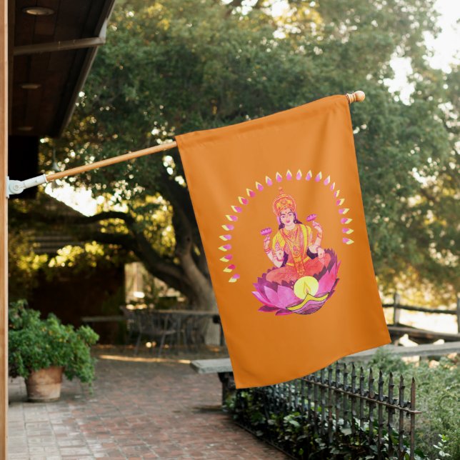 Happy Diwali - Deepalavi Lakshmi Goddess 1 House Flag (In SItu)