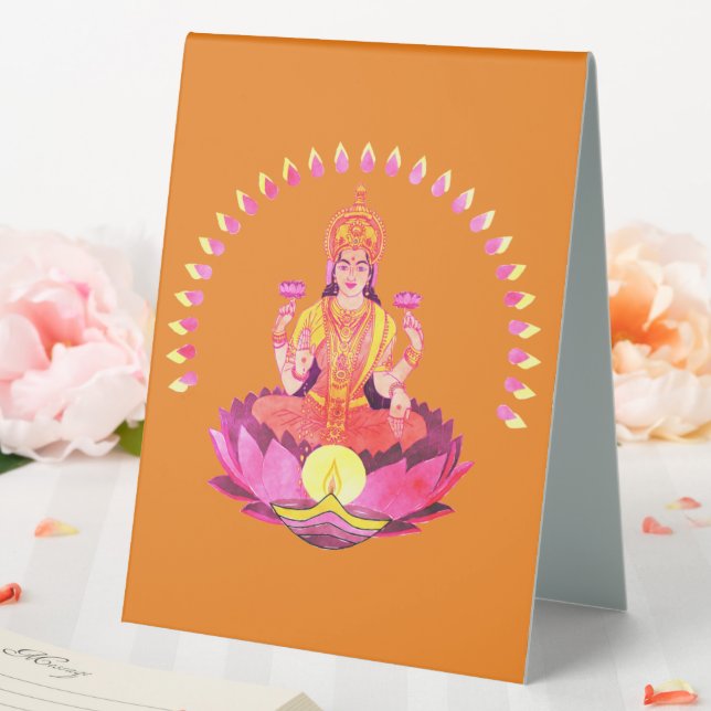 Happy Diwali - Deepalavi Lakshmi Goddess 1 Table Tent (In SItu (Wedding))