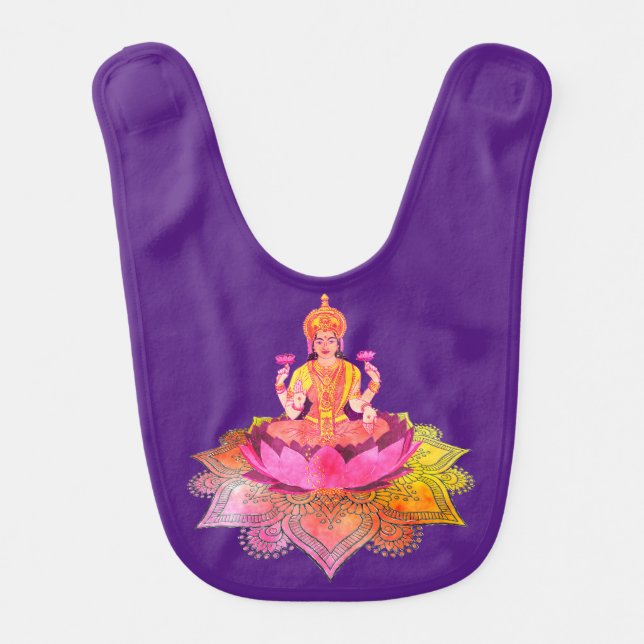 Happy Diwali - Deepalavi Lakshmi Goddess 4 Baby Bib (Front)