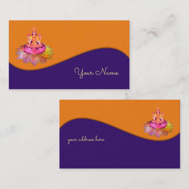 Happy Diwali - Deepalavi Lakshmi Goddess 4 Business Card (Front/Back)