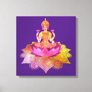 Happy Diwali - Deepalavi Lakshmi Goddess 4 Canvas Print