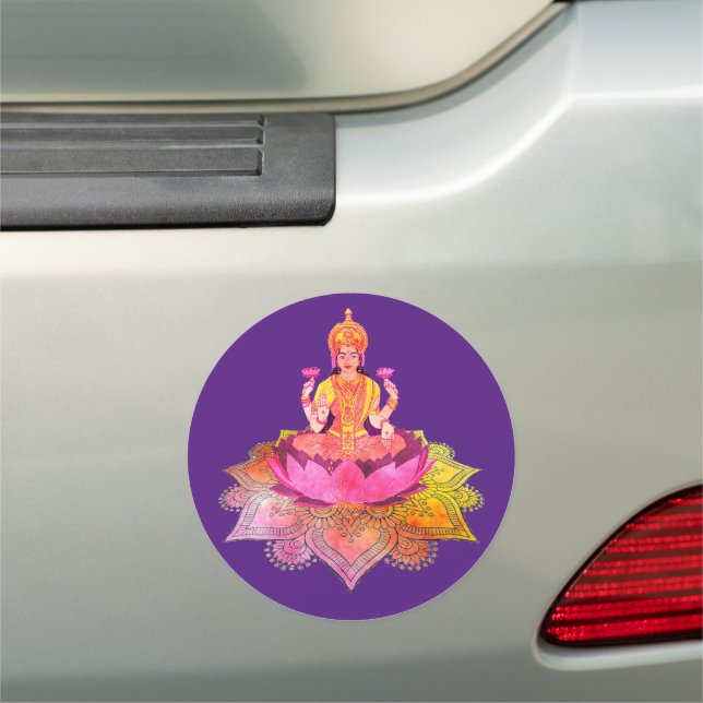 Happy Diwali - Deepalavi Lakshmi Goddess 4 Car Magnet (In Situ)