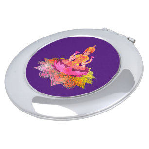 Happy Diwali - Deepalavi Lakshmi Goddess 4 Compact Mirror