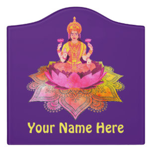 Happy Diwali - Deepalavi Lakshmi Goddess 4 Door Sign